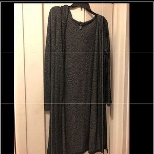 Gray and black cardigan